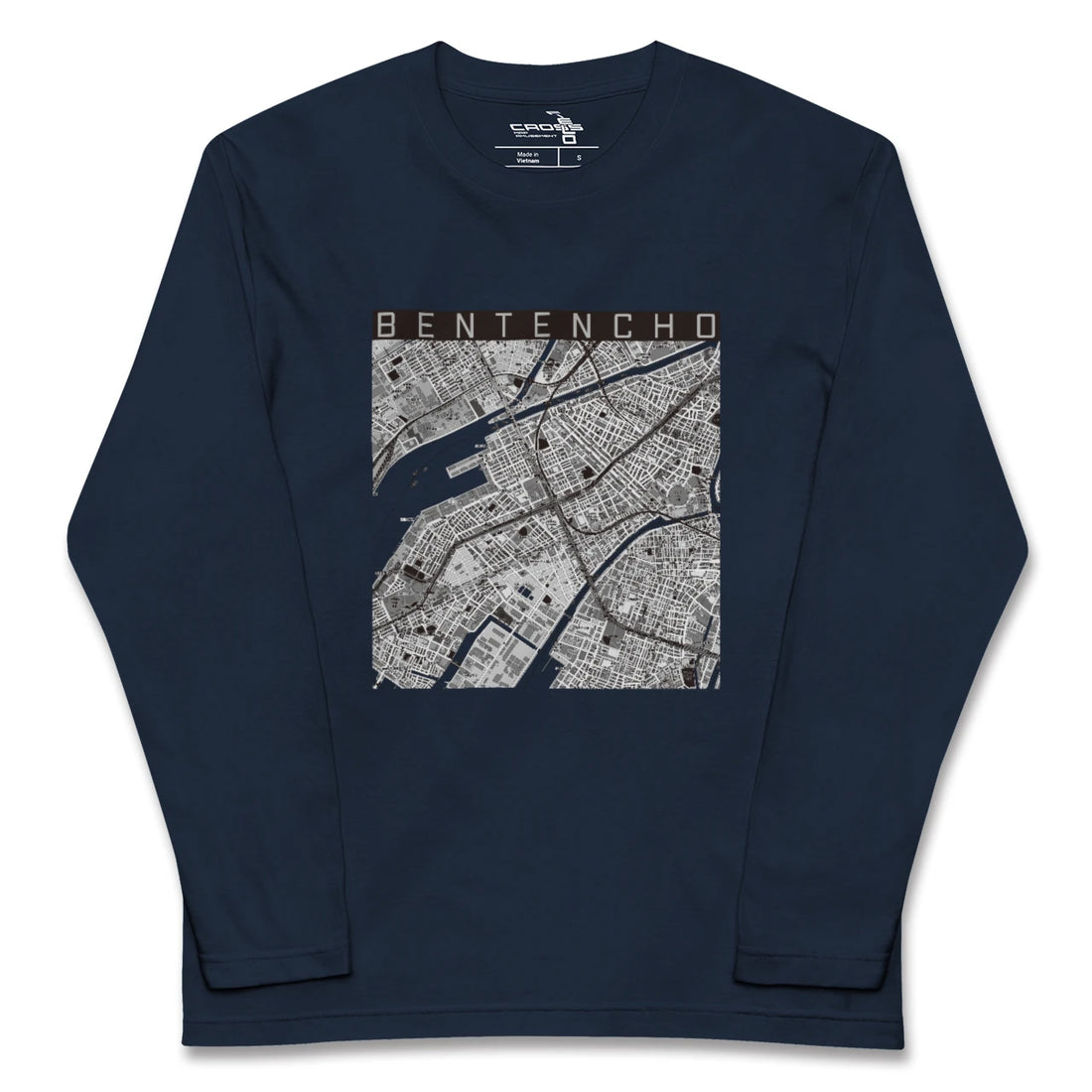 【弁天町（大阪府）】地図柄ロングスリーブTシャツ