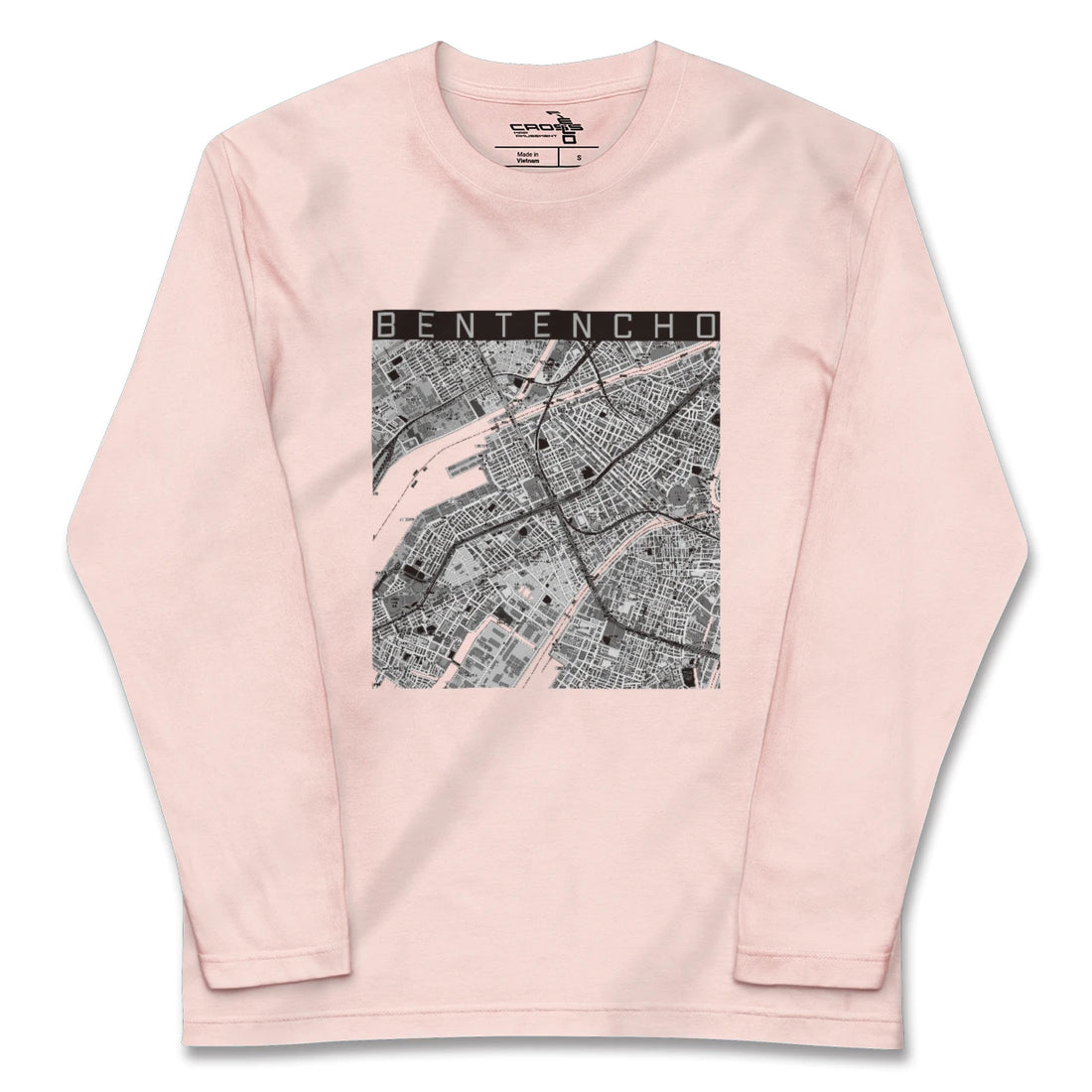 【弁天町（大阪府）】地図柄ロングスリーブTシャツ
