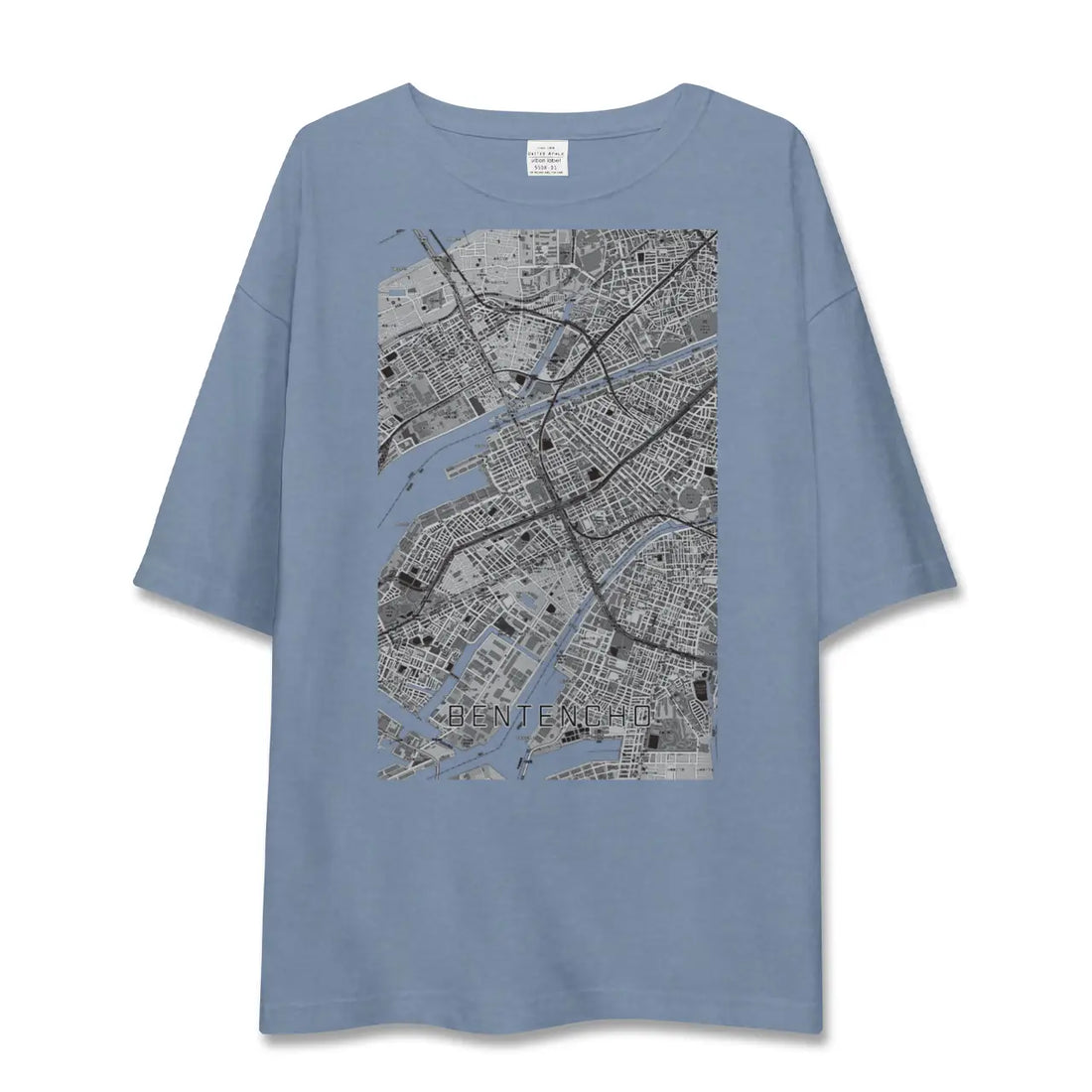 【弁天町(大阪府)】地図柄ビッグシルエットTシャツ