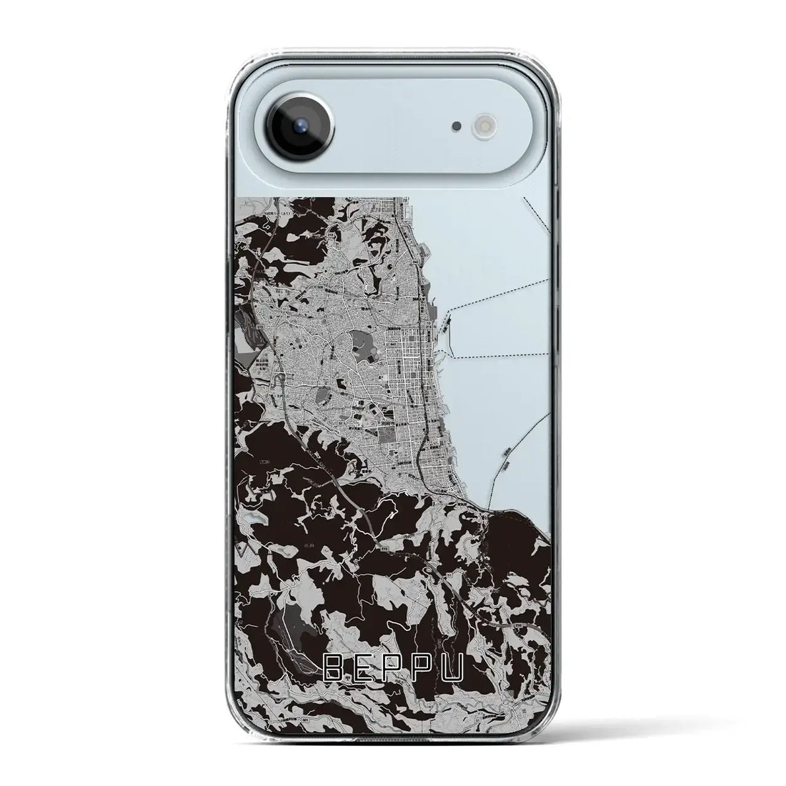 【別府(大分県)】地図柄iPhoneケース(クリアタイプ)モノトーン・iPhone 17 Pro Max 用