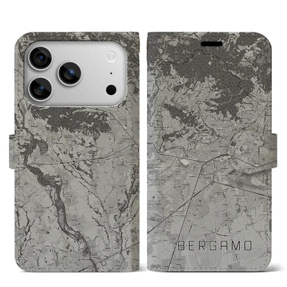 【ベルガモ（イタリア）】地図柄iPhoneケース（手帳タイプ）