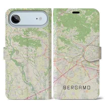 【ベルガモ（イタリア）】地図柄iPhoneケース（手帳タイプ）