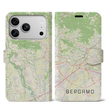 【ベルガモ（イタリア）】地図柄iPhoneケース（手帳タイプ）