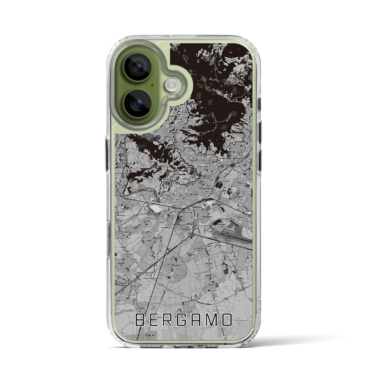 【ベルガモ（イタリア）】地図柄iPhoneケース（MagSafeタイプ）