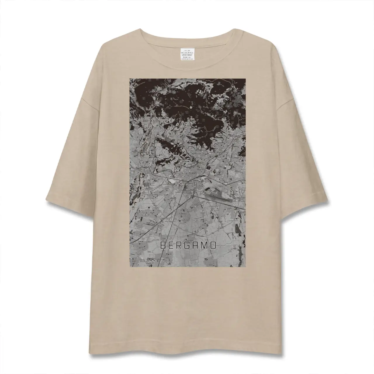 【ベルガモ（イタリア）】地図柄ビッグシルエットTシャツ