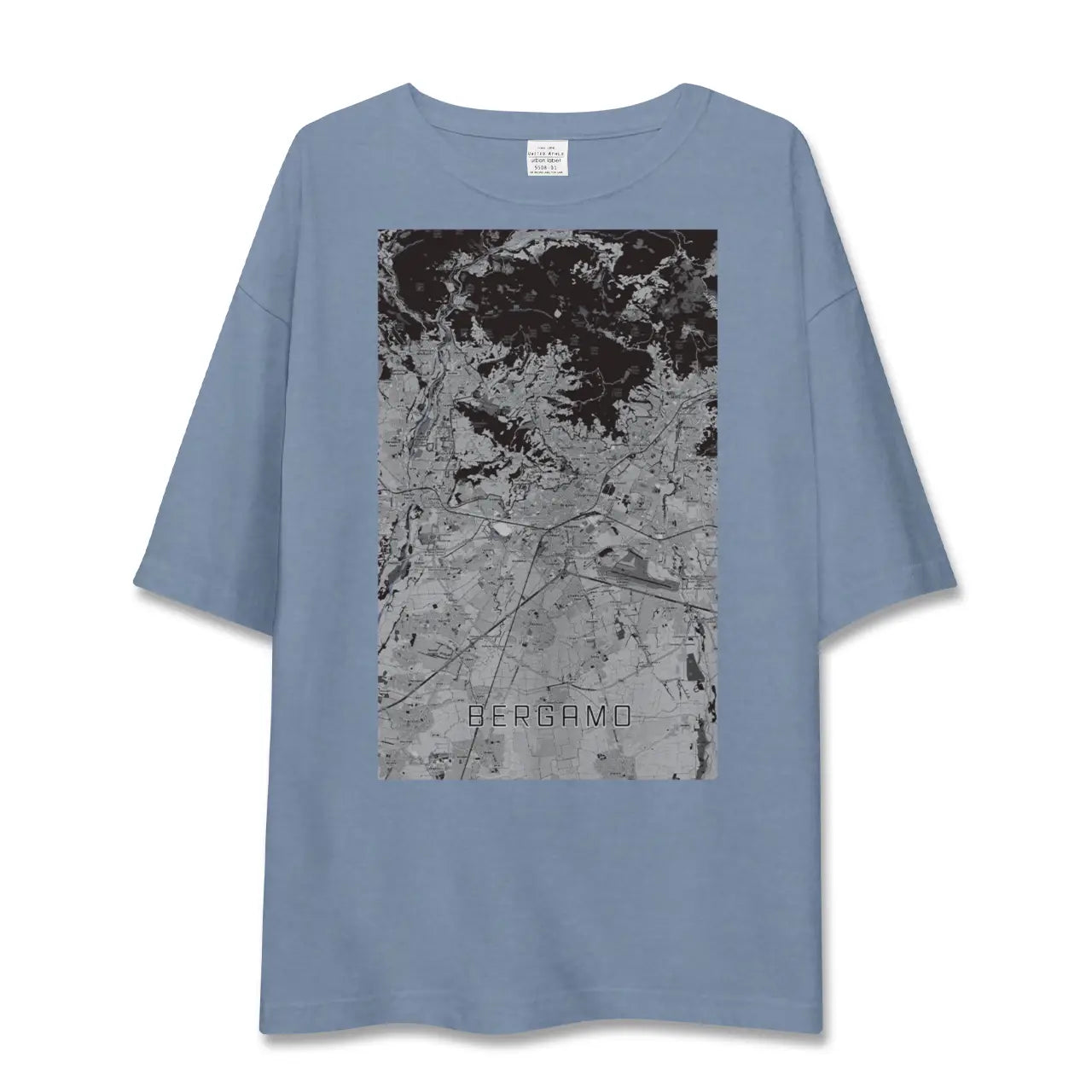 【ベルガモ（イタリア）】地図柄ビッグシルエットTシャツ