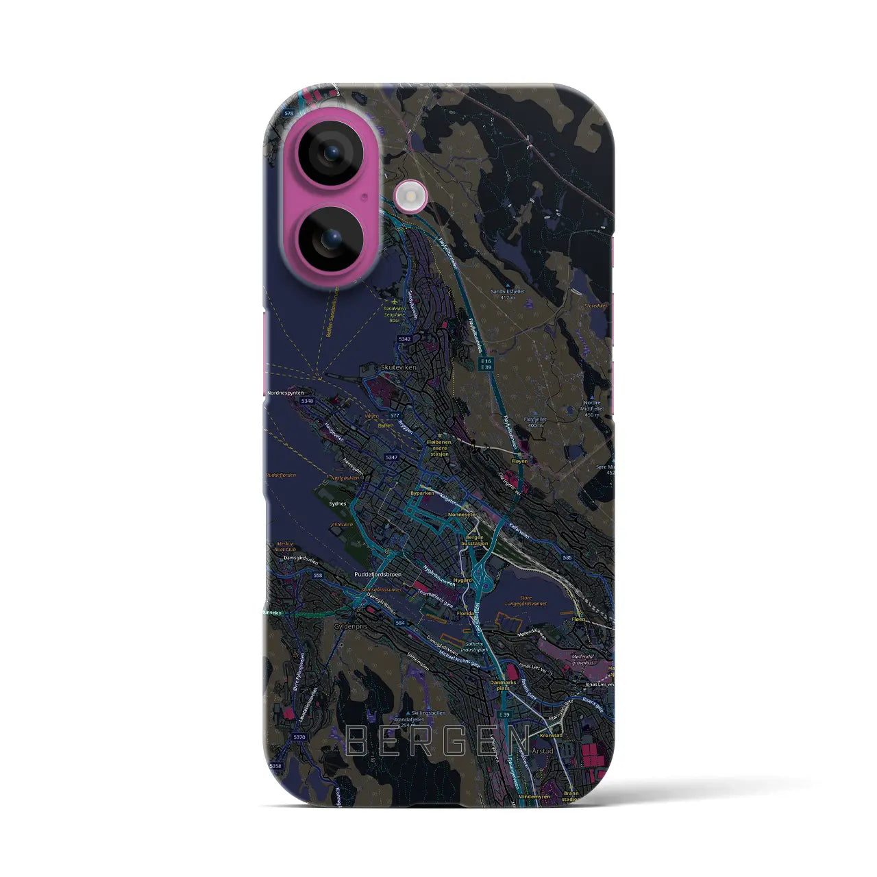 【ベルゲン（ノルウェー）】地図柄iPhoneケース（バックカバータイプ）