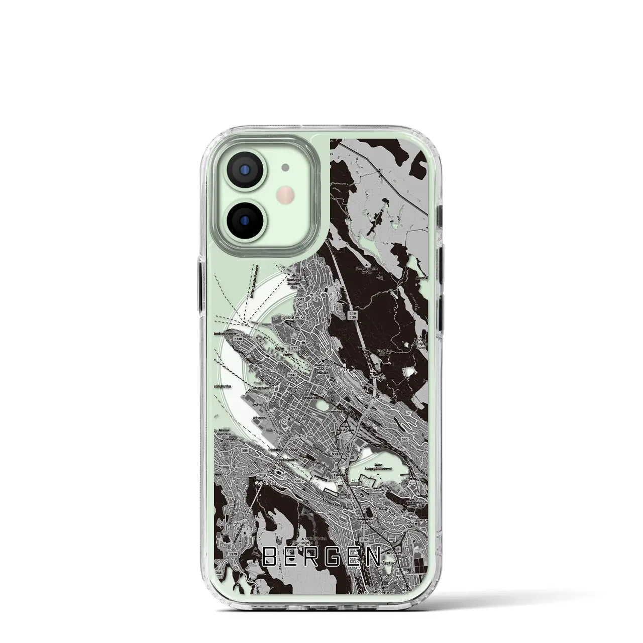 【ベルゲン（ノルウェー）】地図柄iPhoneケース（MagSafeタイプ）