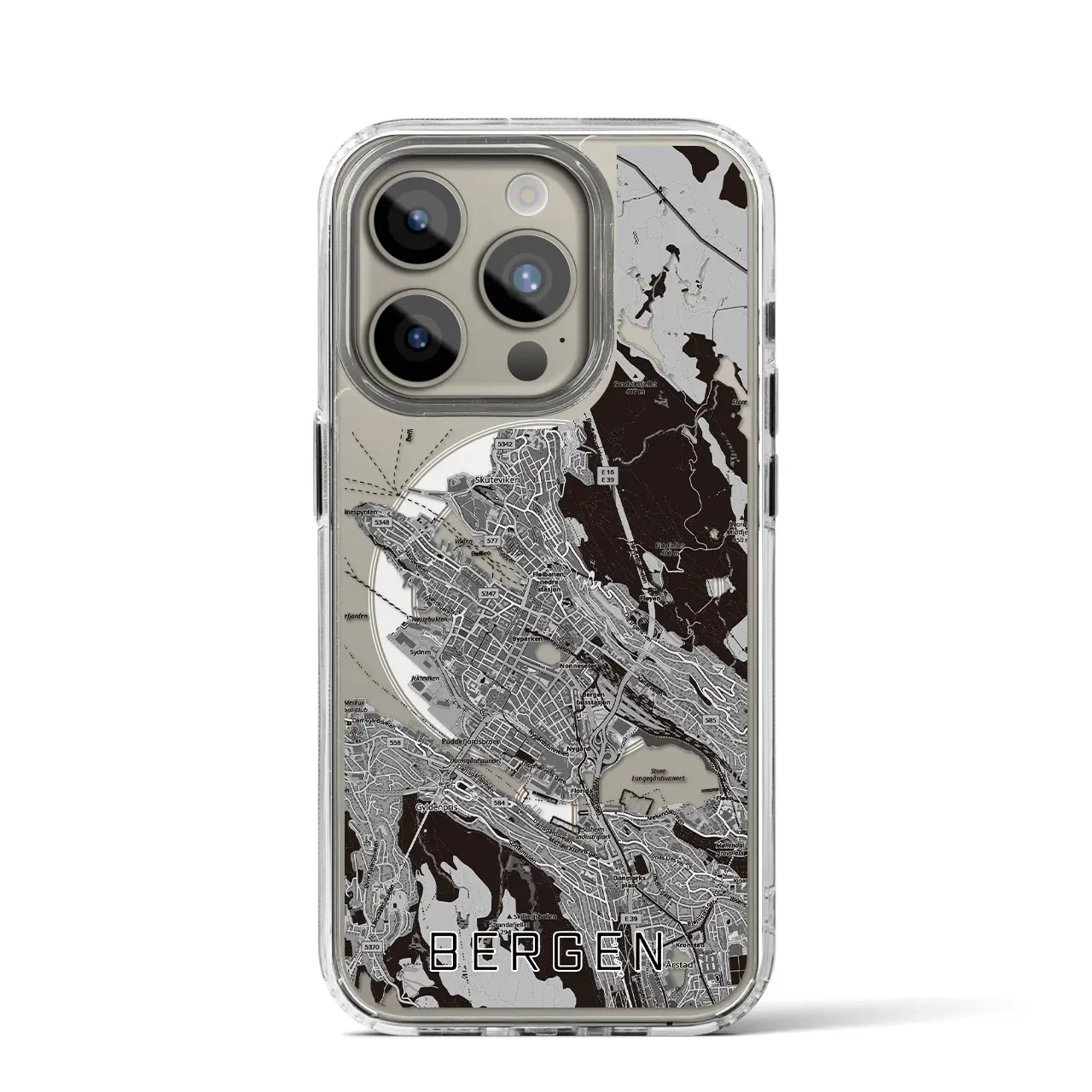 【ベルゲン（ノルウェー）】地図柄iPhoneケース（MagSafeタイプ）