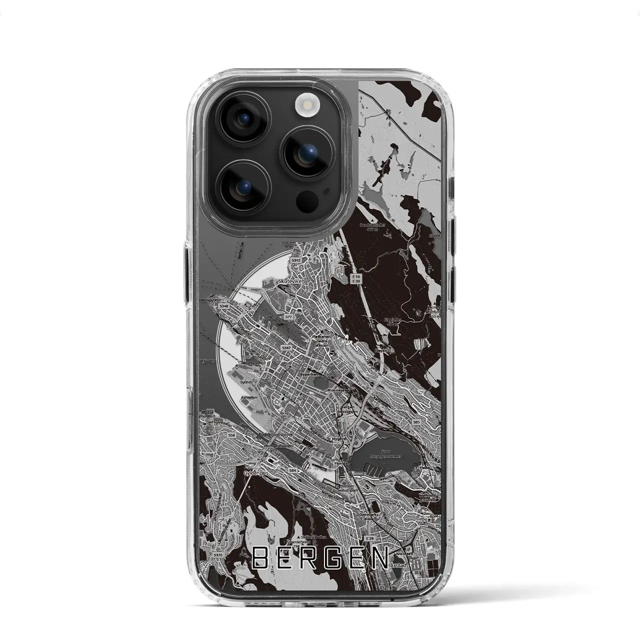 【ベルゲン（ノルウェー）】地図柄iPhoneケース（MagSafeタイプ）