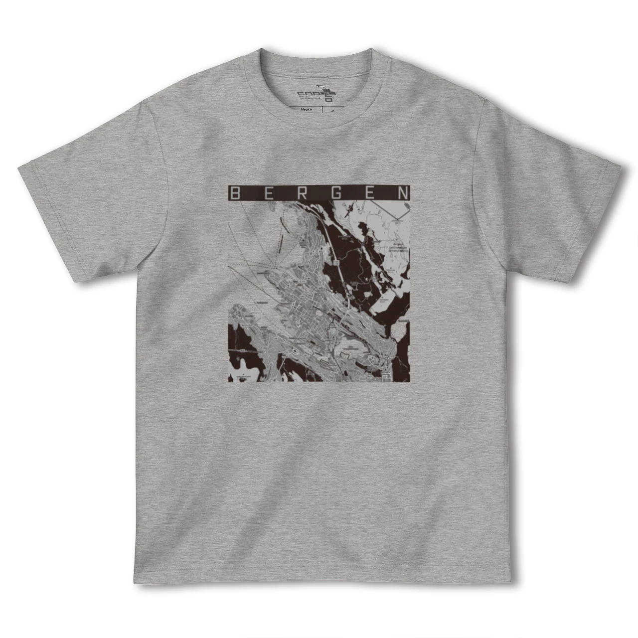 【ベルゲン（ノルウェー）】地図柄ヘビーウェイトTシャツ