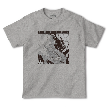 【ベルゲン（ノルウェー）】地図柄ヘビーウェイトTシャツ