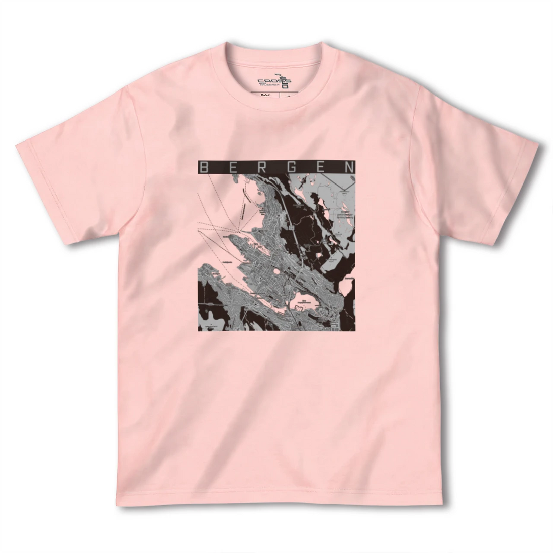 【ベルゲン（ノルウェー）】地図柄ヘビーウェイトTシャツ