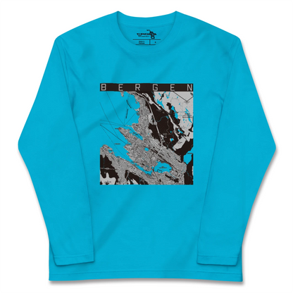 【ベルゲン（ノルウェー）】地図柄ロングスリーブTシャツ