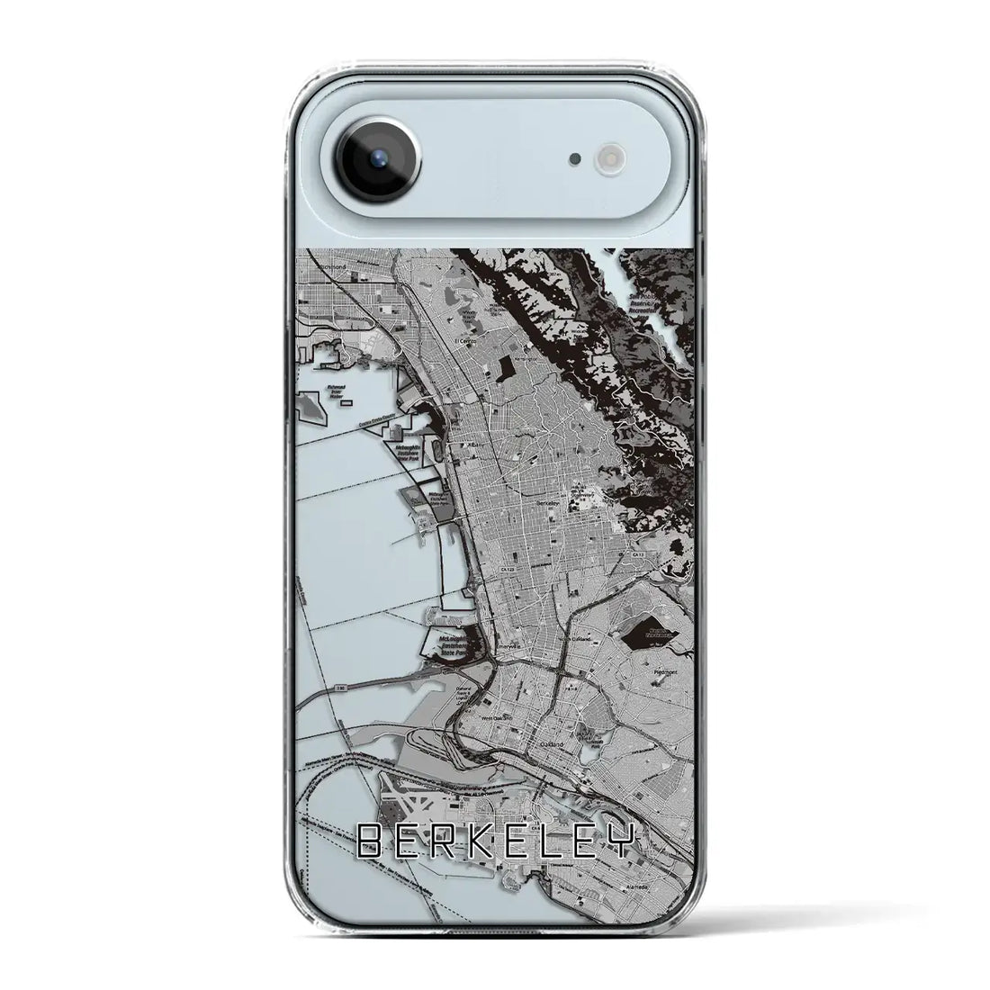【バークレー（アメリカ）】地図柄iPhoneケース（クリアタイプ）モノトーン・iPhone 17 Pro Max 用