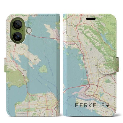 【バークレー（アメリカ）】地図柄iPhoneケース（手帳タイプ）