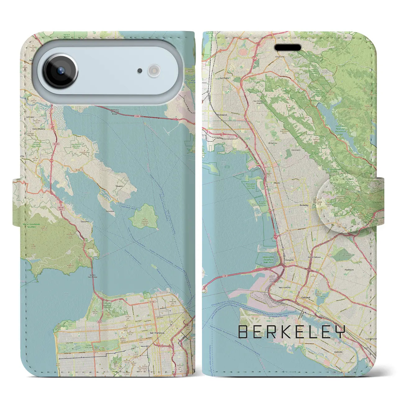 【バークレー（アメリカ）】地図柄iPhoneケース（手帳タイプ）