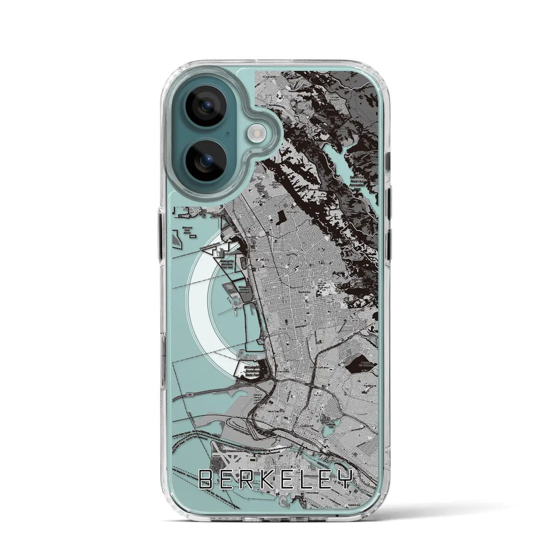 【バークレー（アメリカ）】地図柄iPhoneケース（MagSafeタイプ）モノトーン・iPhone 16 Pro 用