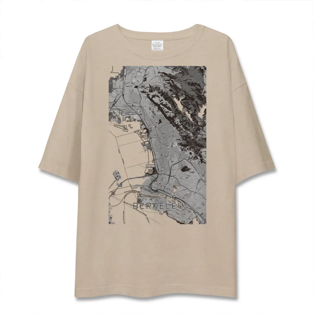 【バークレー(アメリカ)】地図柄ビッグシルエットTシャツ