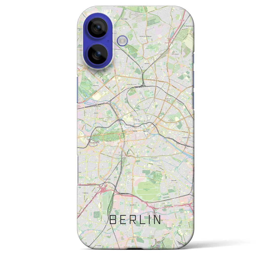 【ベルリン(ドイツ)】地図柄iPhoneケース(バックカバータイプ)ブラック・iPhone 16 Pro Max 用
