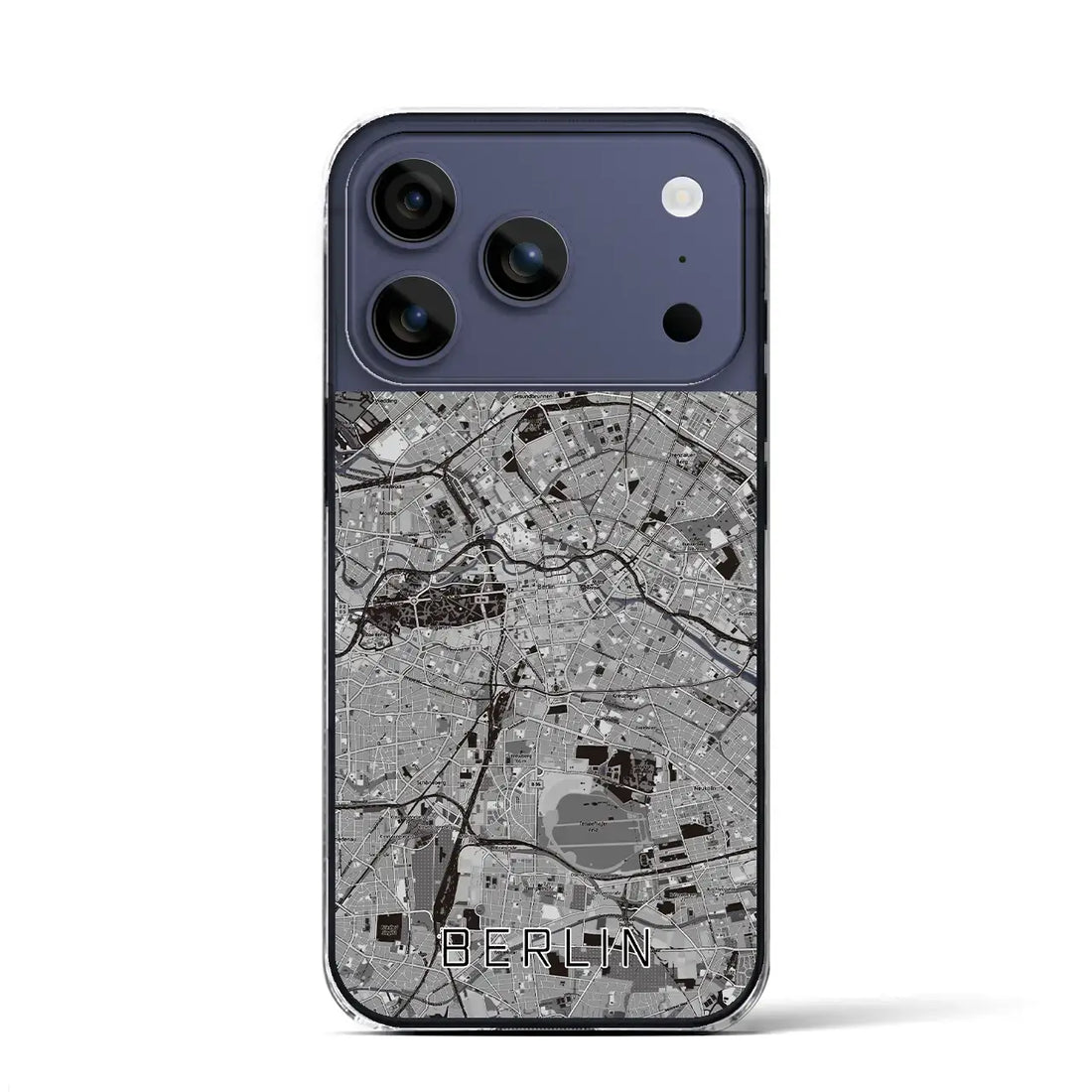 【ベルリン（ドイツ）】地図柄iPhoneケース（クリアタイプ）モノトーン・iPhone 17 Pro Max 用