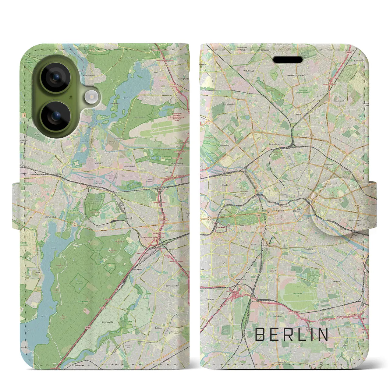 【ベルリン（ドイツ）】地図柄iPhoneケース（手帳タイプ）