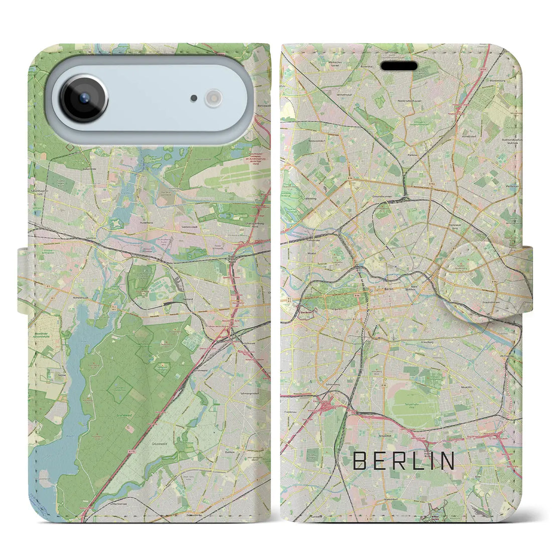 【ベルリン（ドイツ）】地図柄iPhoneケース（手帳タイプ）モノトーン・iPhone 17 Pro Max 用