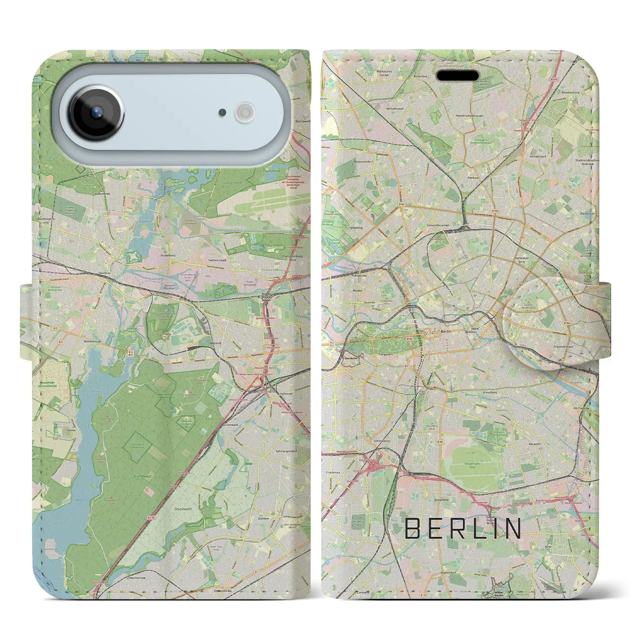 【ベルリン（ドイツ）】地図柄iPhoneケース（手帳タイプ）