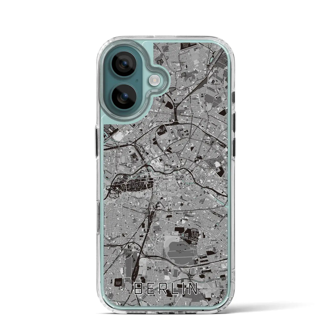 【ベルリン（ドイツ）】地図柄iPhoneケース（MagSafeタイプ）モノトーン・iPhone 16 Pro 用