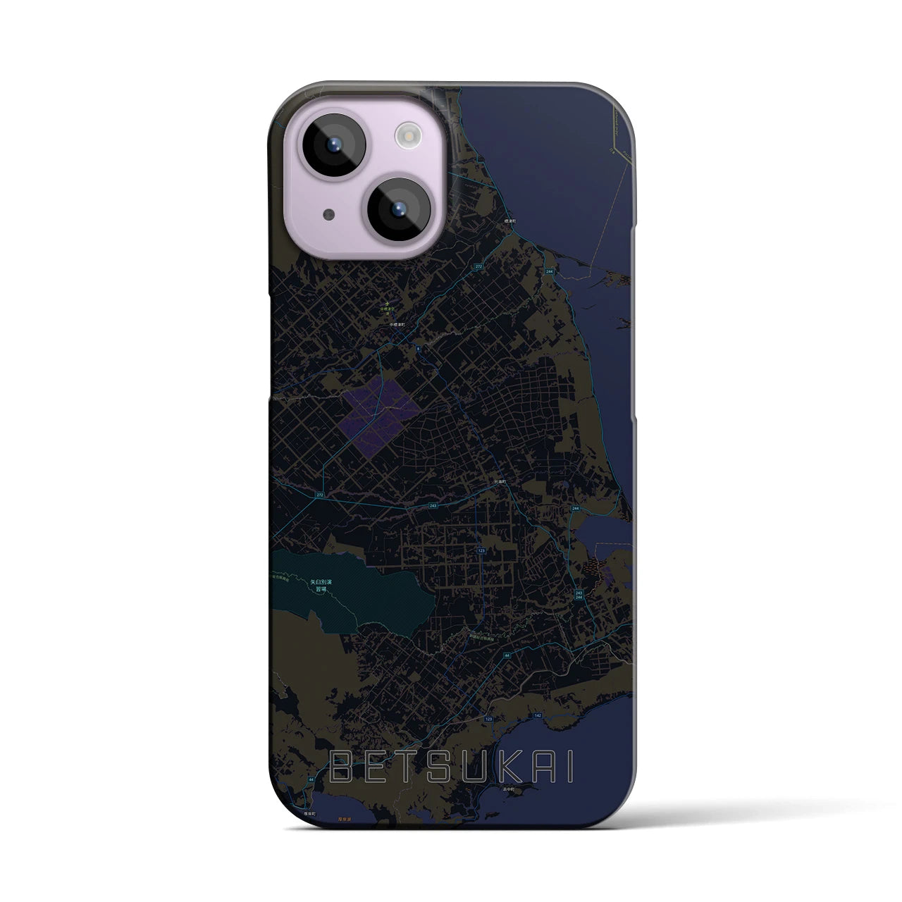 【別海（北海道）】地図柄iPhoneケース（バックカバータイプ）