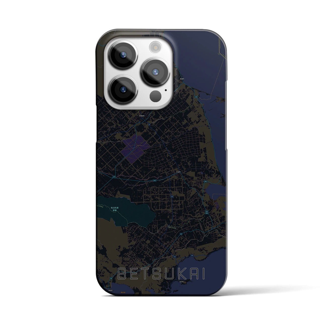 【別海（北海道）】地図柄iPhoneケース（バックカバータイプ）