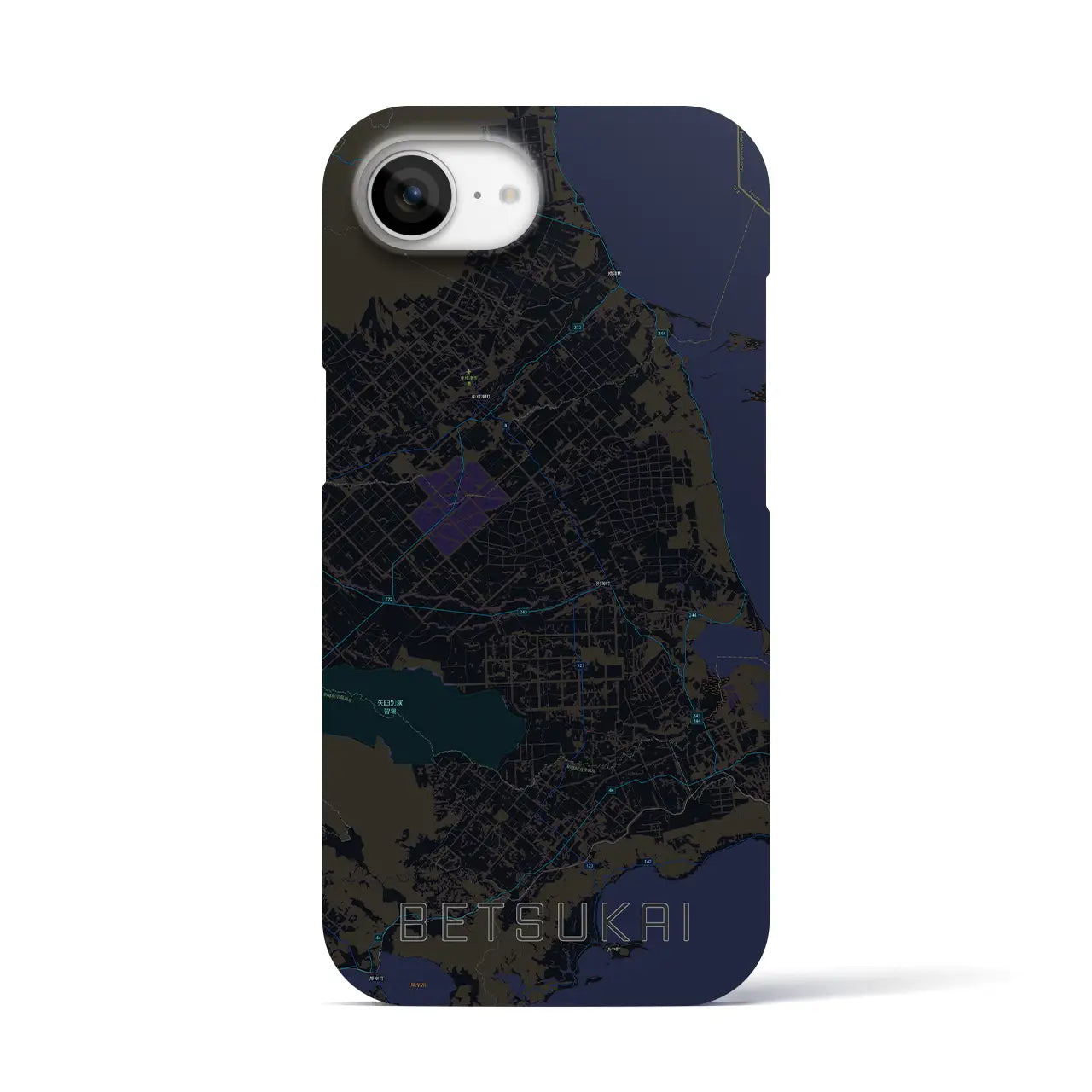 【別海（北海道）】地図柄iPhoneケース（バックカバータイプ）