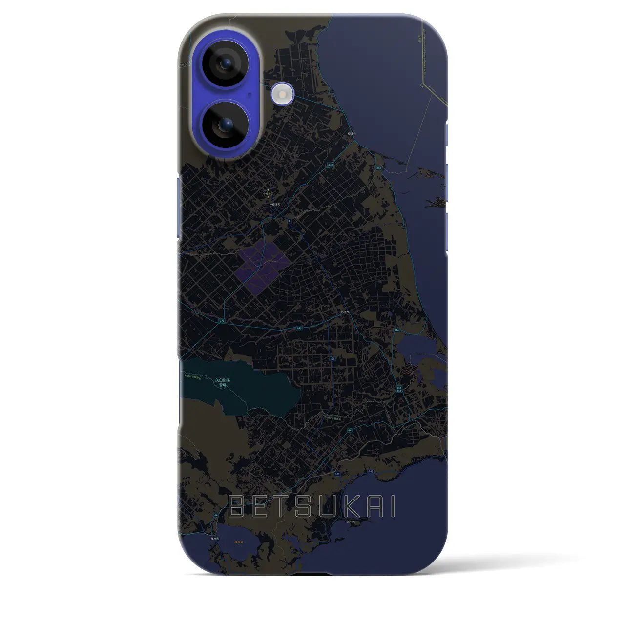 【別海（北海道）】地図柄iPhoneケース（バックカバータイプ）