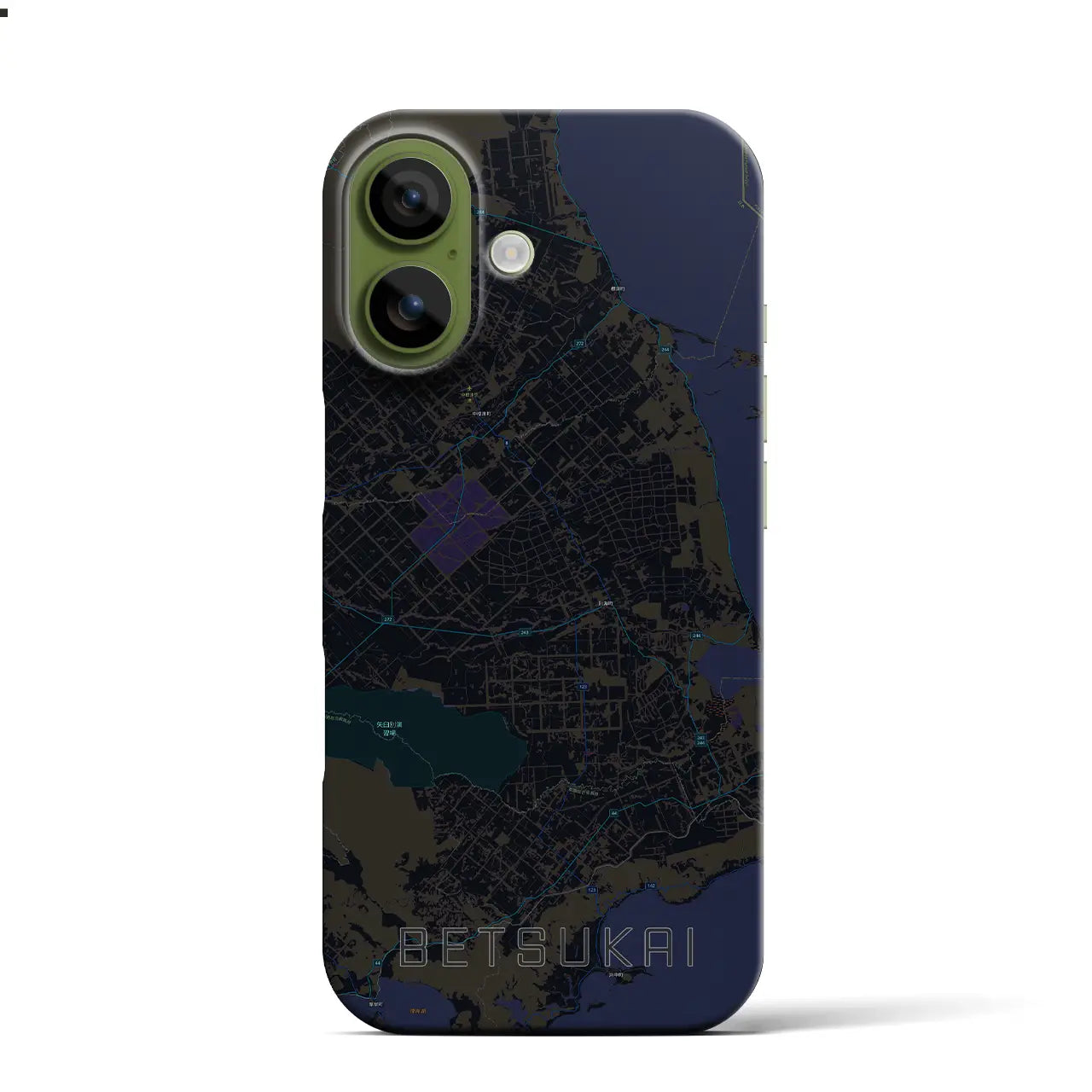 【別海（北海道）】地図柄iPhoneケース（バックカバータイプ）