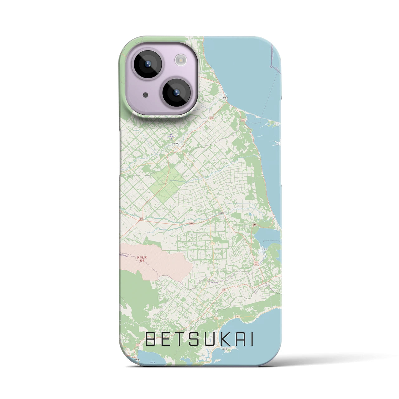 【別海（北海道）】地図柄iPhoneケース（バックカバータイプ）