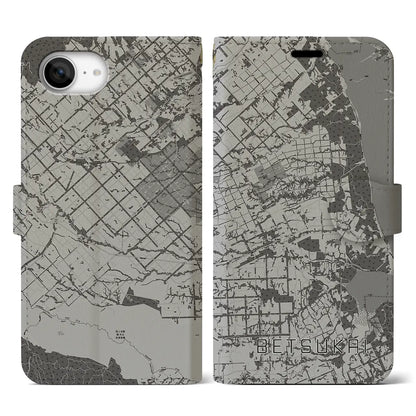 【別海（北海道）】地図柄iPhoneケース（手帳タイプ）