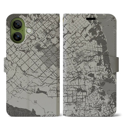 【別海（北海道）】地図柄iPhoneケース（手帳タイプ）