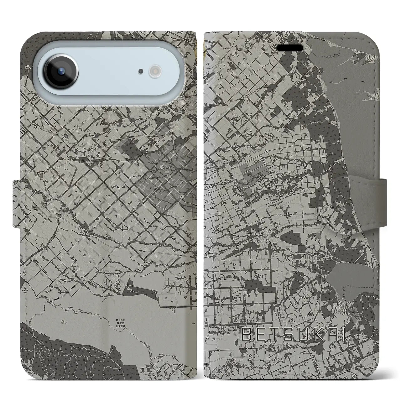 【別海（北海道）】地図柄iPhoneケース（手帳タイプ）