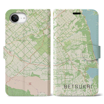 【別海（北海道）】地図柄iPhoneケース（手帳タイプ）