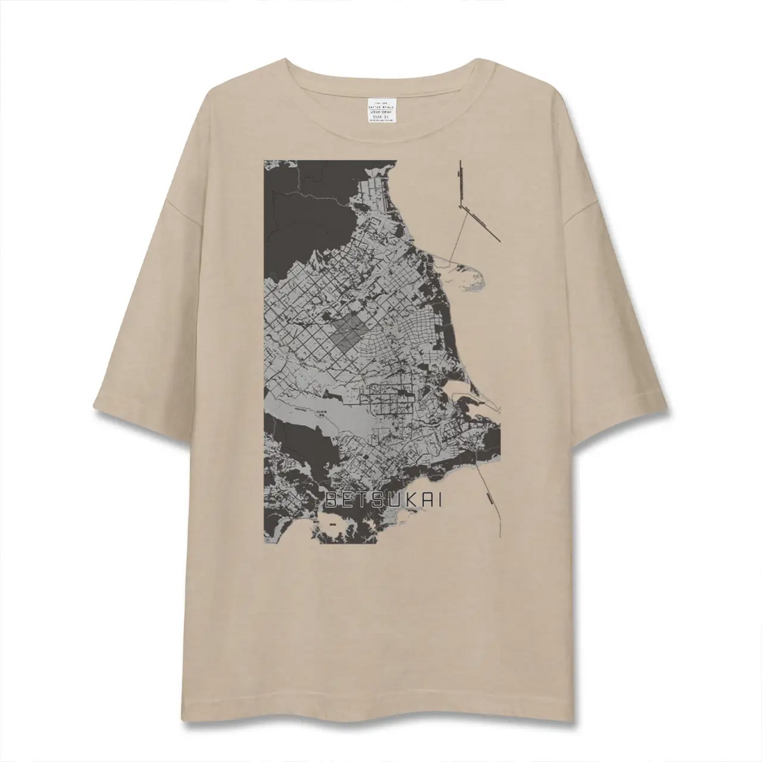 【別海(北海道)】地図柄ビッグシルエットTシャツ