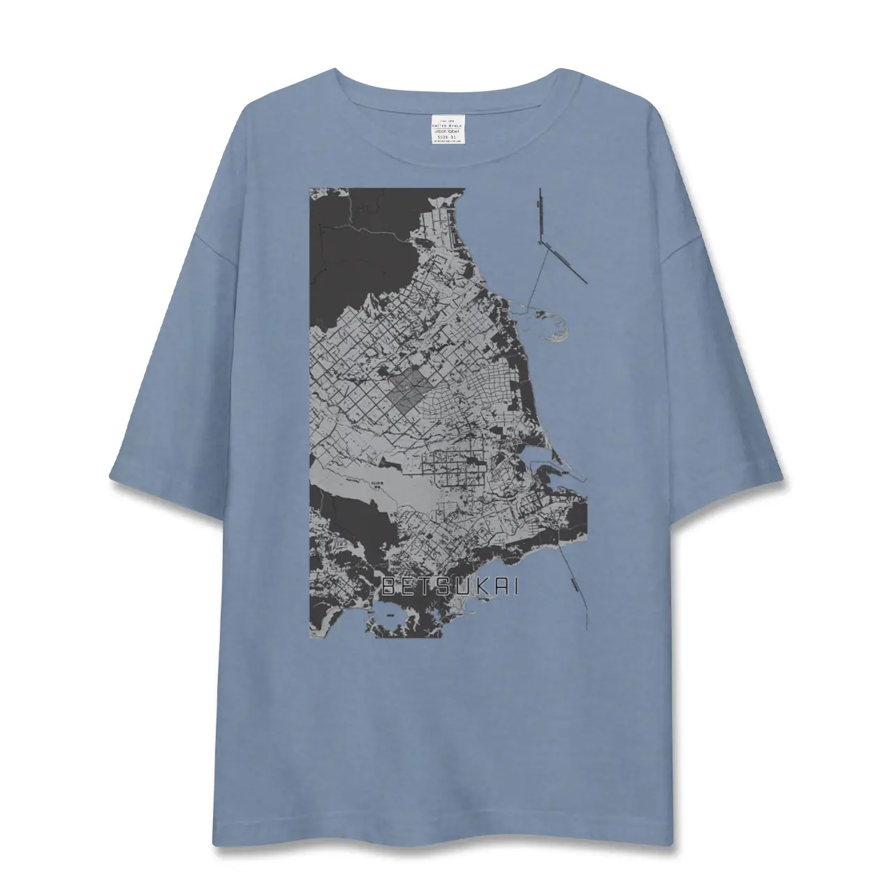 【別海（北海道）】地図柄ビッグシルエットTシャツ