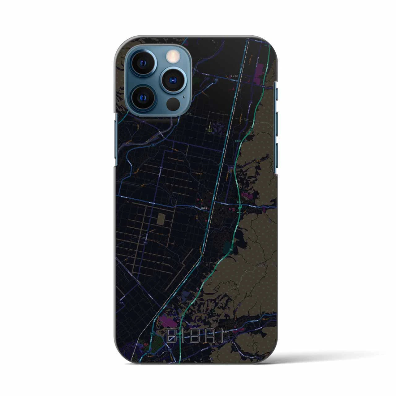 【美唄（北海道）】地図柄iPhoneケース（バックカバータイプ）