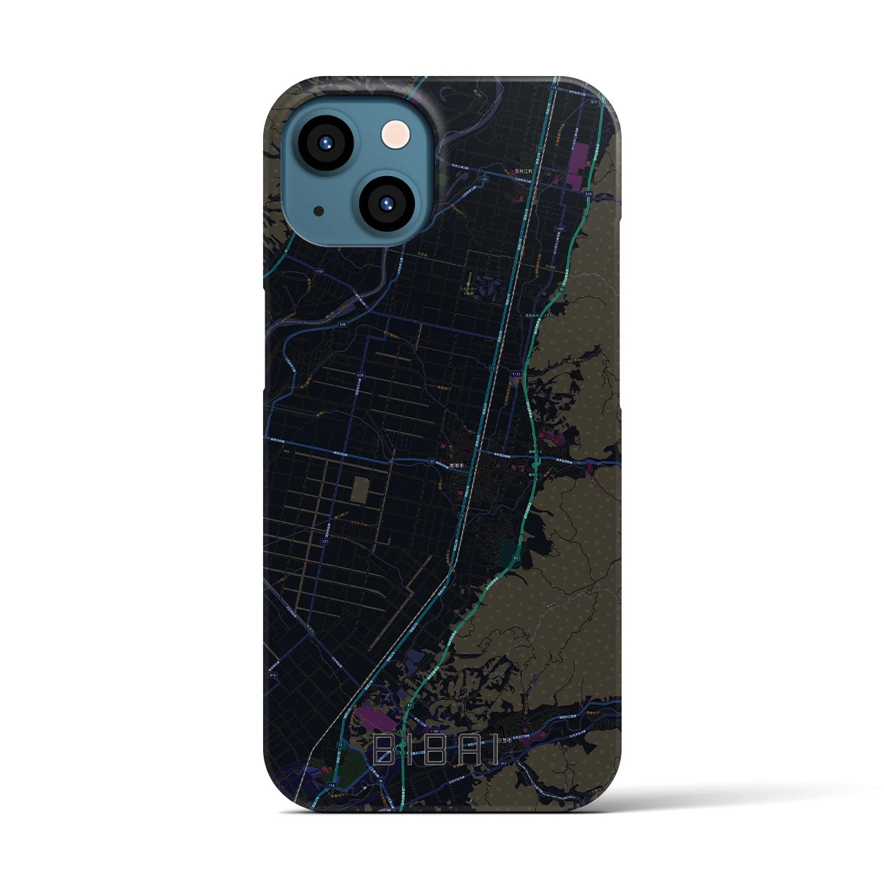【美唄（北海道）】地図柄iPhoneケース（バックカバータイプ）