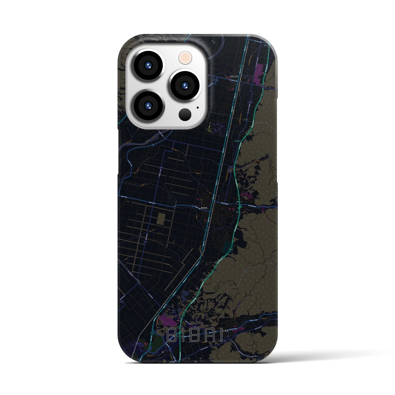 【美唄（北海道）】地図柄iPhoneケース（バックカバータイプ）