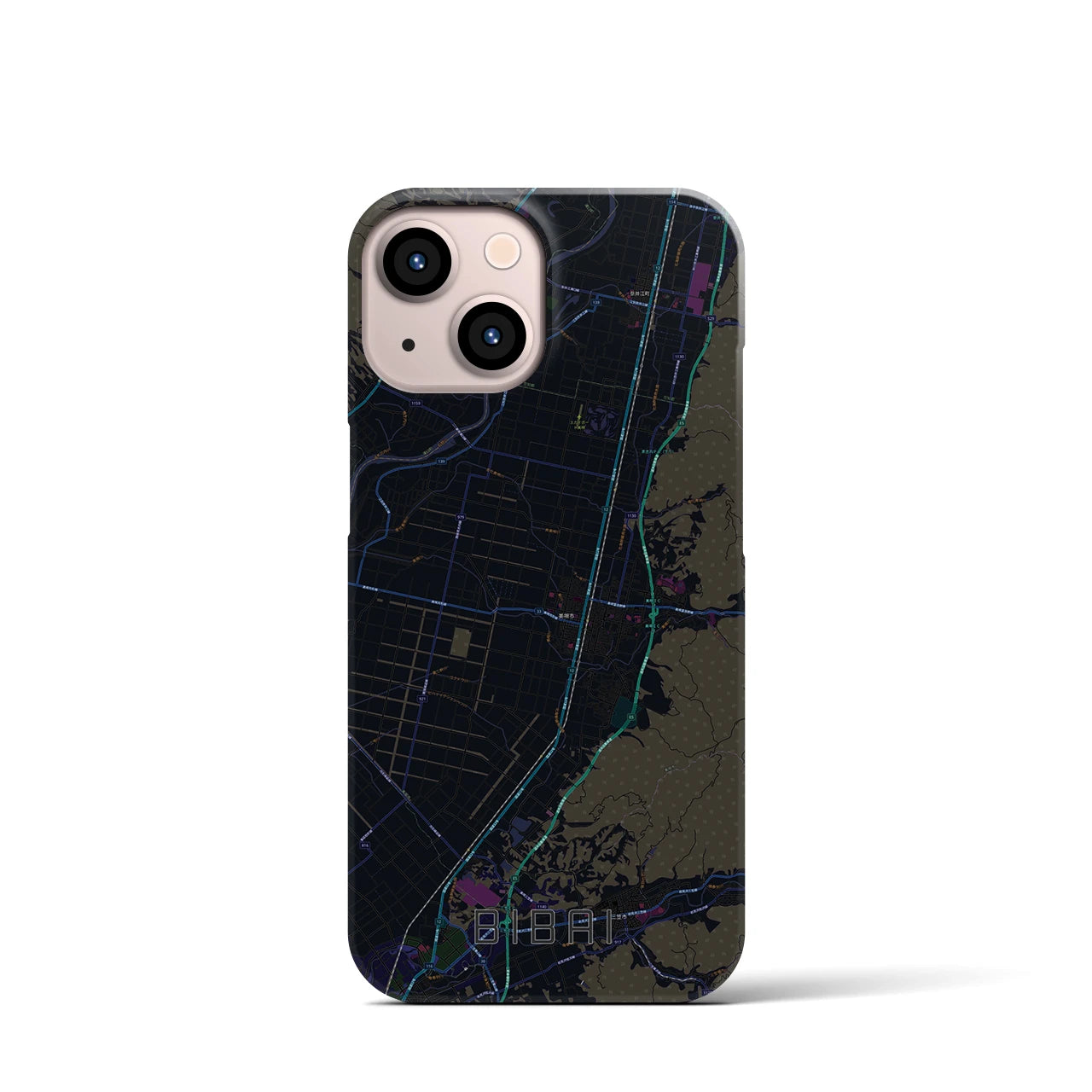 【美唄（北海道）】地図柄iPhoneケース（バックカバータイプ）