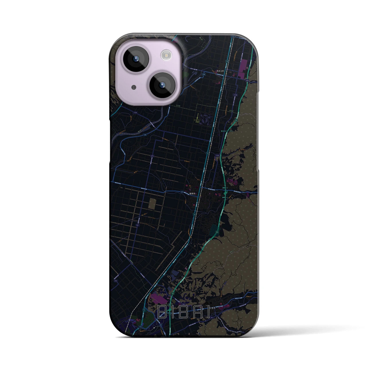 【美唄（北海道）】地図柄iPhoneケース（バックカバータイプ）