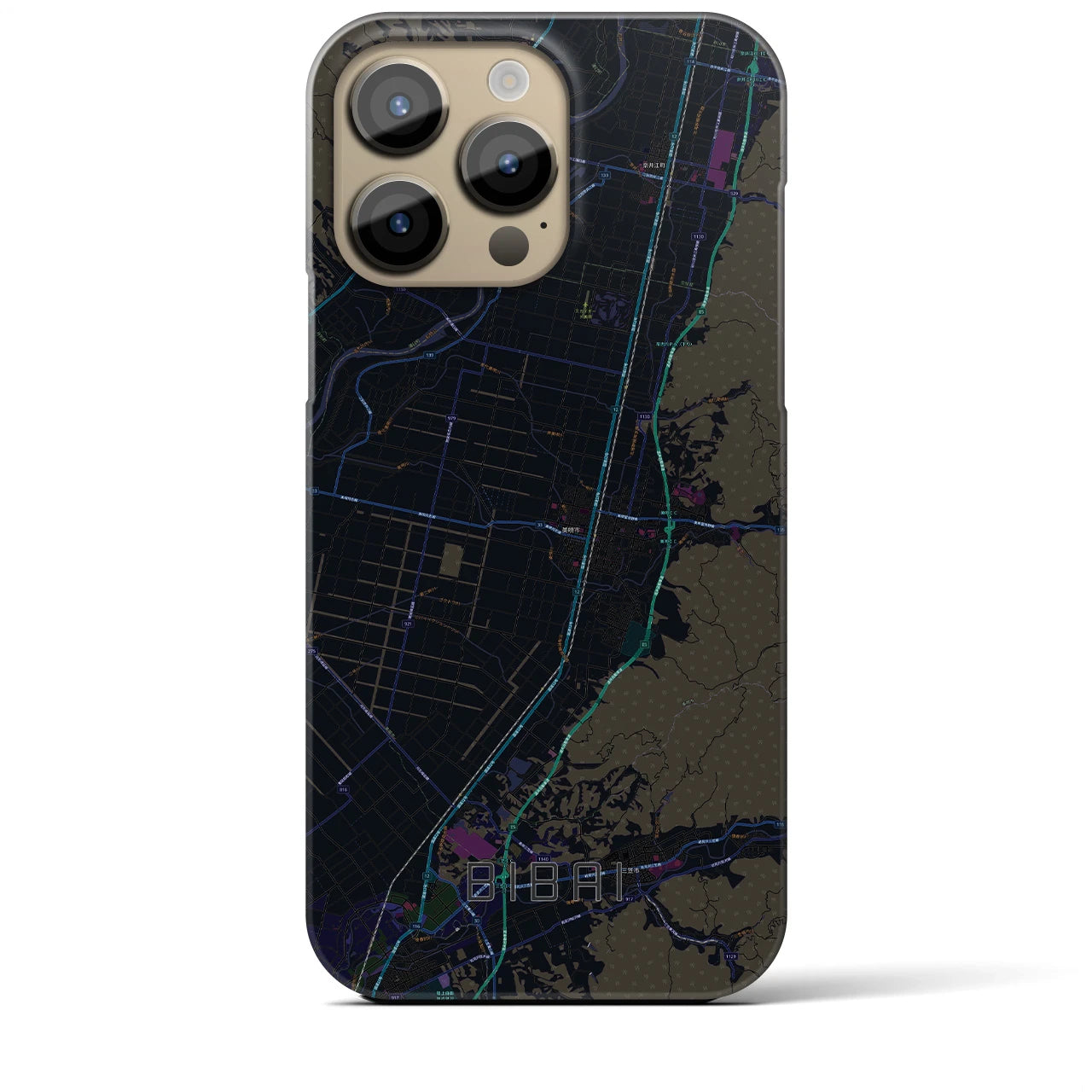 【美唄（北海道）】地図柄iPhoneケース（バックカバータイプ）
