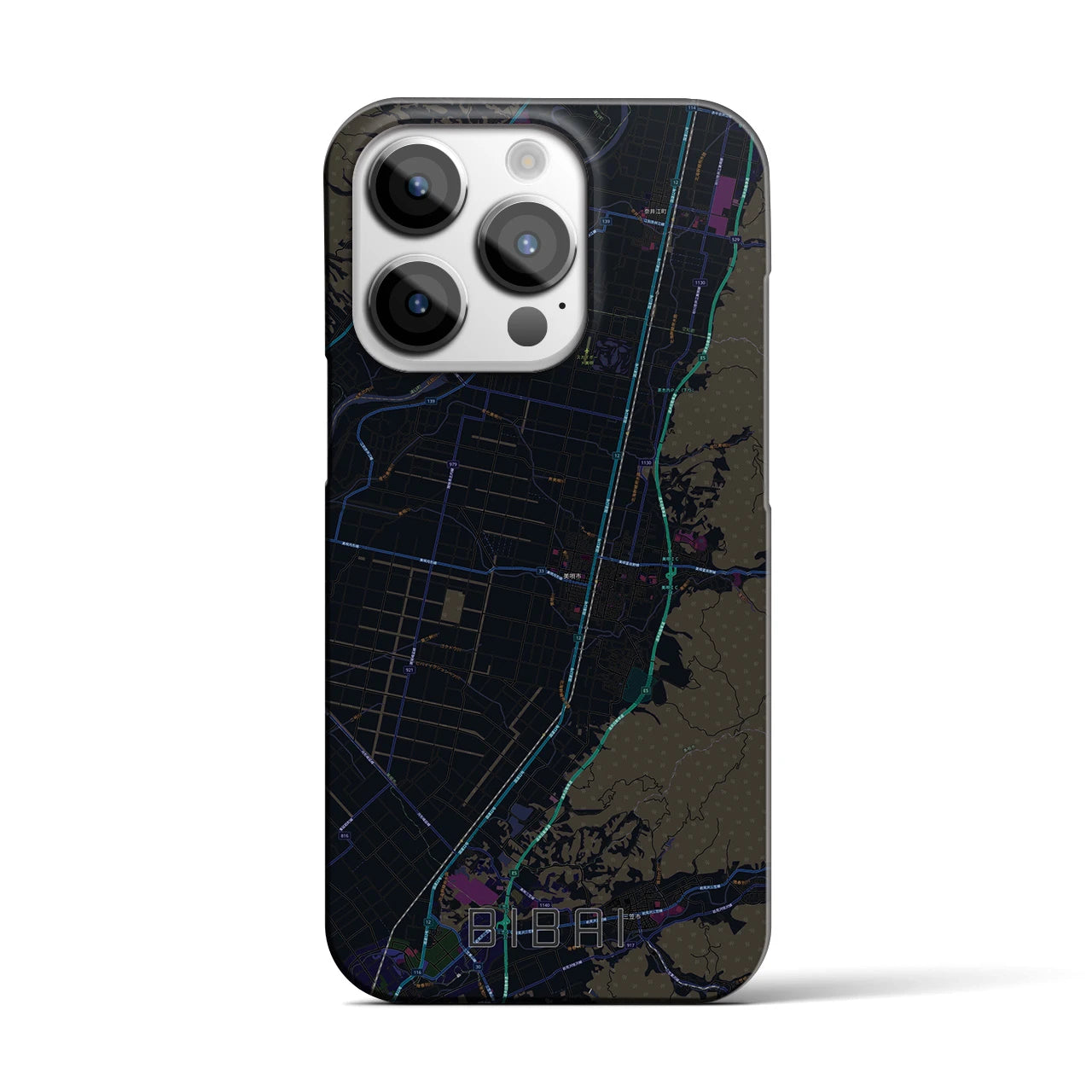 【美唄（北海道）】地図柄iPhoneケース（バックカバータイプ）