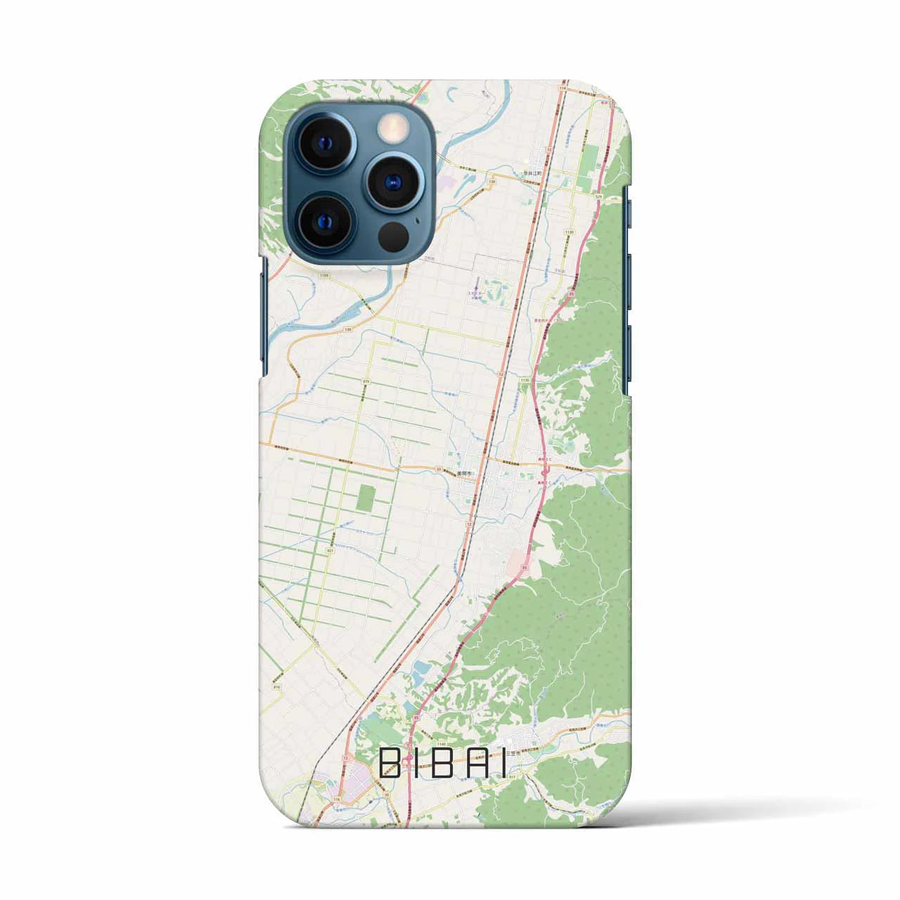 【美唄（北海道）】地図柄iPhoneケース（バックカバータイプ）