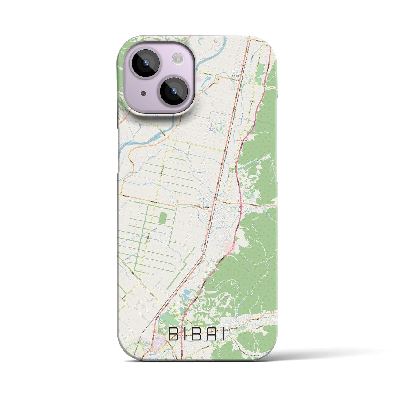 【美唄（北海道）】地図柄iPhoneケース（バックカバータイプ）